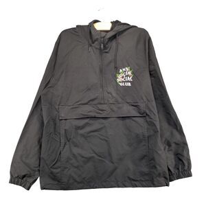 Anti Social Social Club Men's Anorak Jacket Medium Long Sleeve Black Cotton